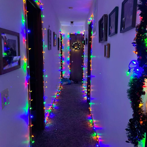 Conjunto de luzes LED multicoloridas Well Home 750 com cabo de 15 metros e temporizador