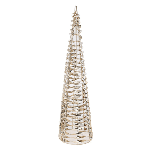 Well Home Luz decorativa de cone de Natal com design torcido e 60 micro LEDs de 60 cm