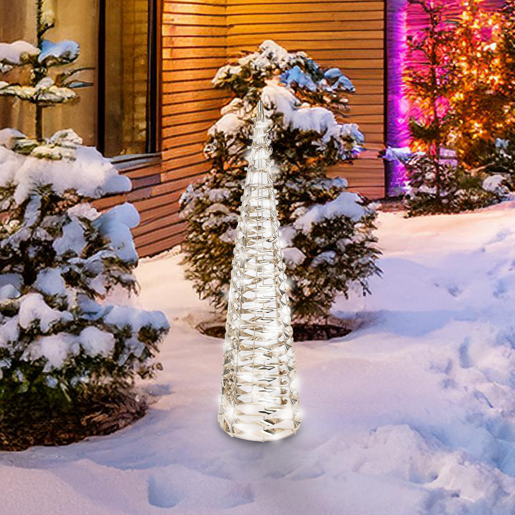 Well Home Luz decorativa de cone de Natal com design torcido e 60 micro LEDs de 60 cm
