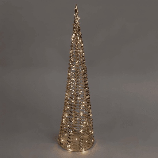 Well Home Luz decorativa de cone de Natal com design torcido e 60 micro LEDs de 60 cm