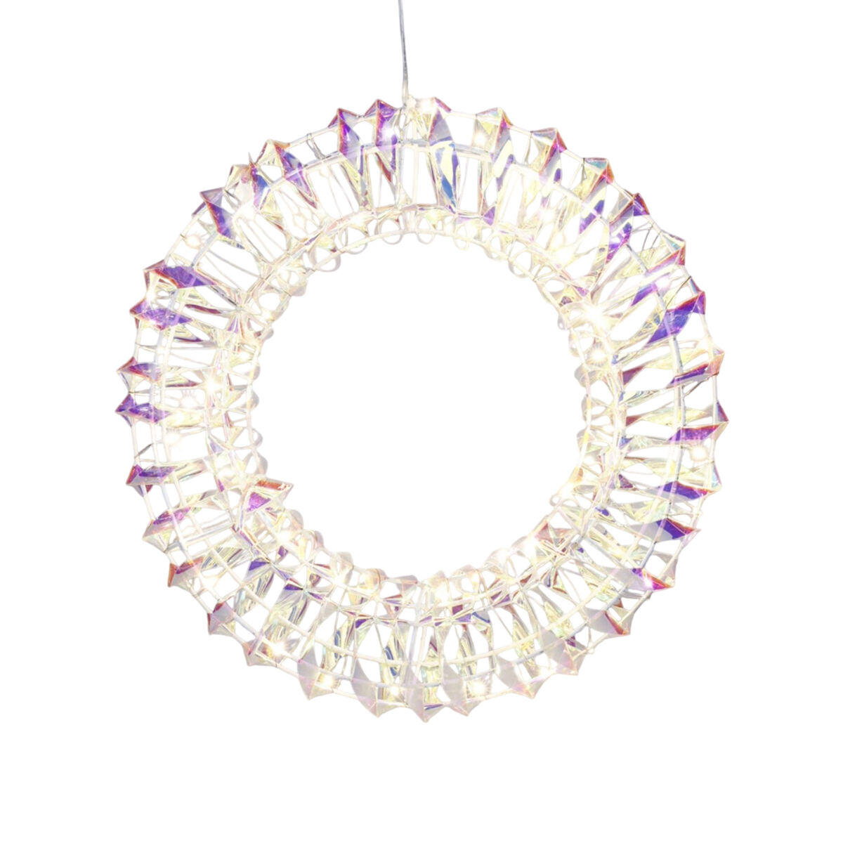 Well home corona metálica luminosa con 50 micro led de diseño retorcido 30x6x30cm