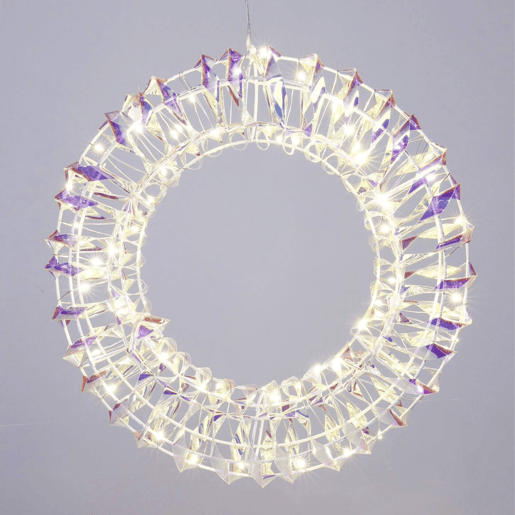 Guirlanda metálica luminosa Well Home com 50 micro LEDs em design torcido 30x6x30cm