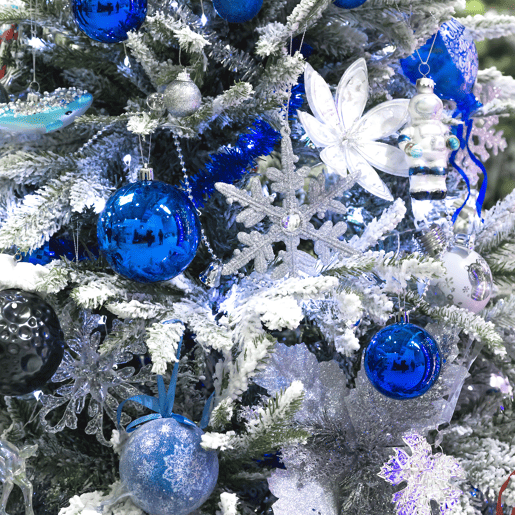 Well Home Conjunto de 100 Bolas de Natal Azuis em Tubo PET com Diferentes Desenhos e Acabamentos