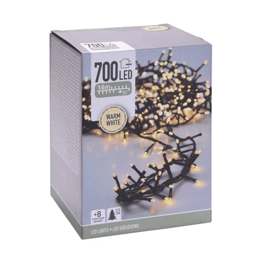 Luzes de Natal Well Home com 700 LEDs brancos quentes - 14 metros