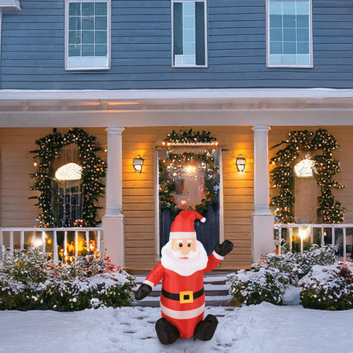 Well Home Papai Noel inflável com luzes LED 120x85x45cm