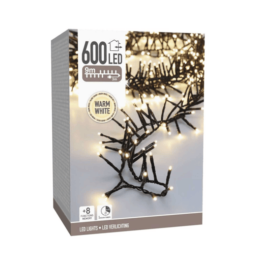 Well Home 600 Luzes LED Brancas Quentes com Temporizador - 69 Metros