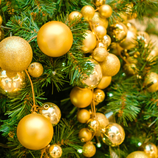 Well Home Pacote com 100 Bolas de Natal Douradas em Tubo em Diferentes Acabamentos e Tamanhos