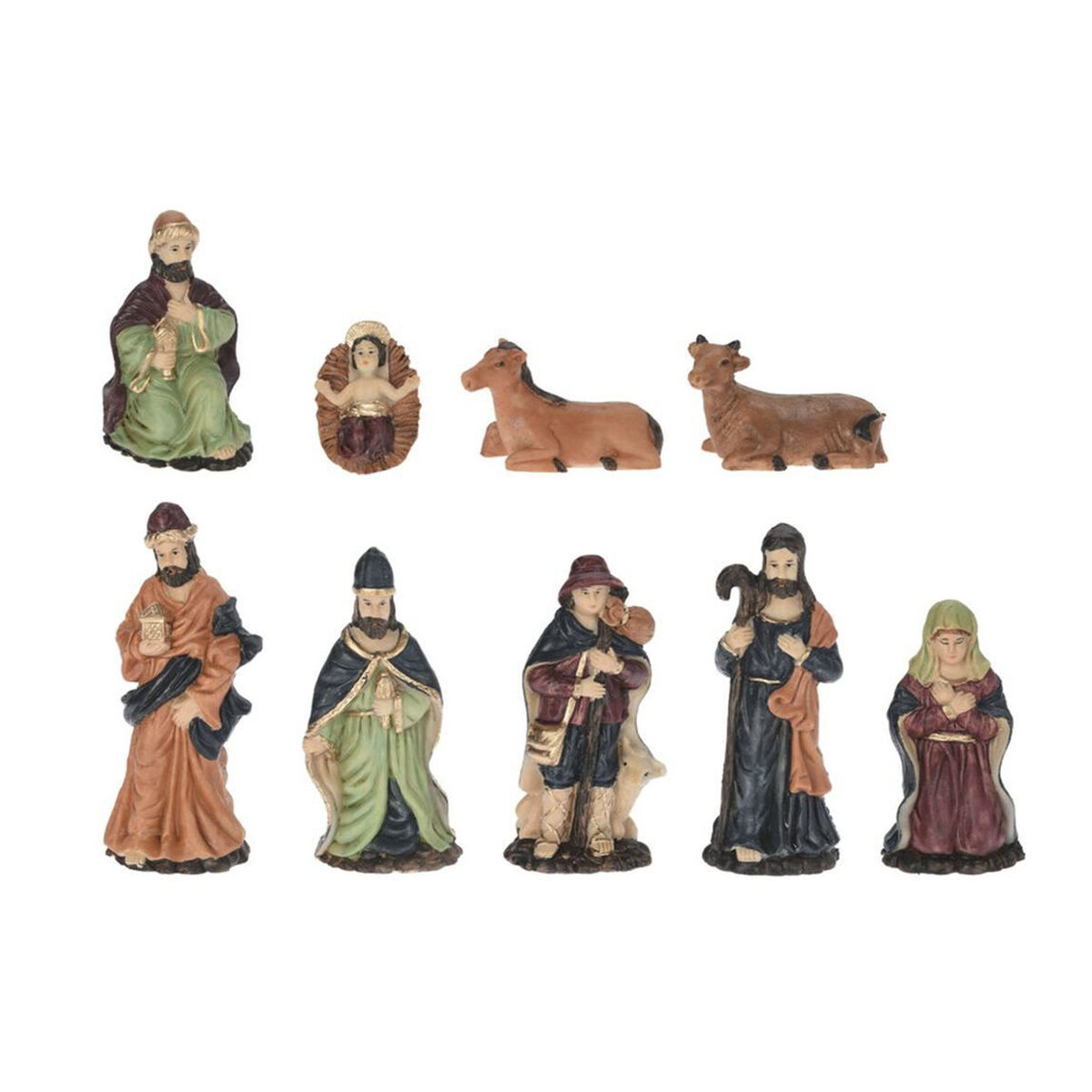 Well home set de 9 figuritas para belén con detalles realistas y tamaños variados