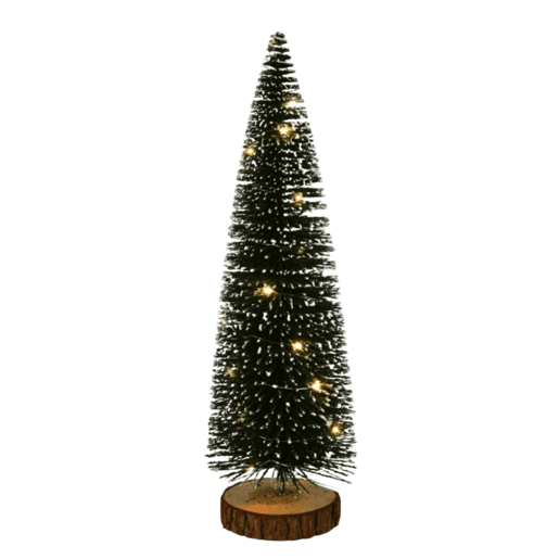 Árvore de Natal Well Home com 20 luzes LED brancas quentes e temporizador - 41x14x14cm
