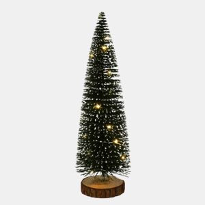 Árvore de Natal Well Home com 20 luzes LED brancas quentes e temporizador - 41x14x14cm