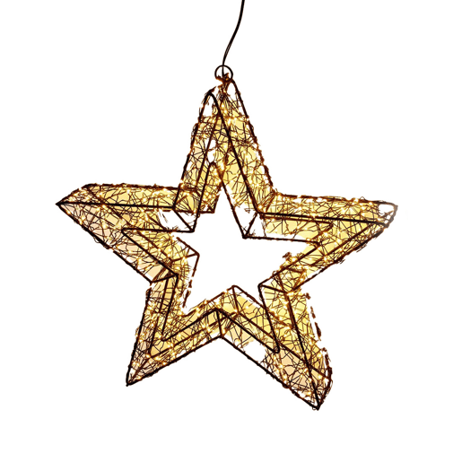 Well Home Estrela Luminosa com 500 Luzes LED e Estrutura Metálica 38x38x8cm