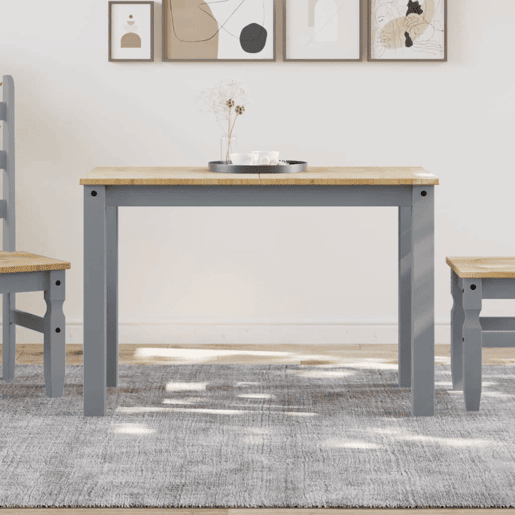 vidaXL Mesa de jantar Panama 117x60x75 cm pinho maciço cinzento