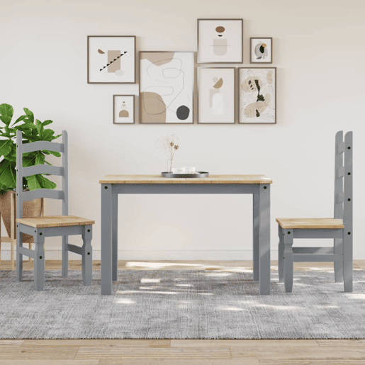 vidaXL Mesa de jantar Panama 117x60x75 cm pinho maciço cinzento
