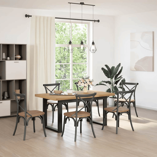 vidaXL Mesa de jantar NOAIN Pernas em forma U 160x90x75cm pinho maciço