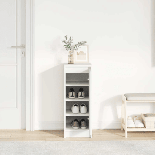 vidaXL Sapateira 29,5x34x76 cm derivados de madeira branco