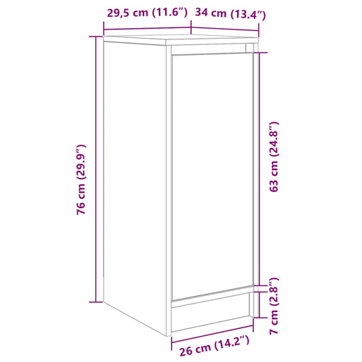 vidaXL Sapateira 29,5x34x76 cm derivados de madeira branco