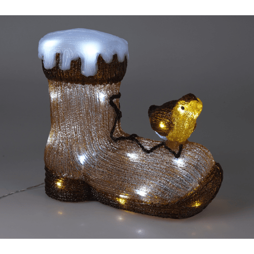 Decoração de Natal Well Home com pássaros e 30 luzes LED, 31 x 13 x 28 cm