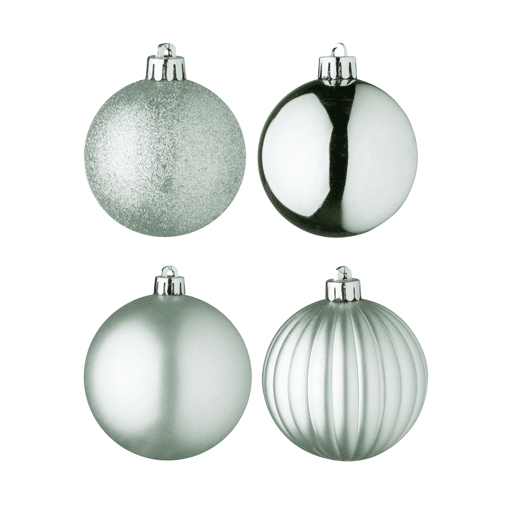 Well Home Conjunto de 100 Bolas de Natal Verdes em Tubo PET com Diferentes Desenhos e Acabamentos