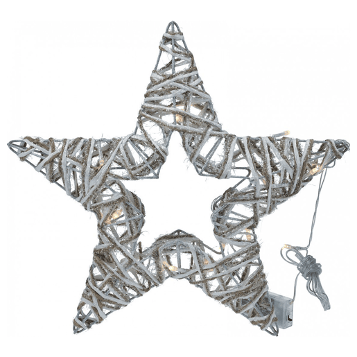 Well Home Luz Decorativa Estrela com 15 Luzes LED com Glitter 35x4x35cm