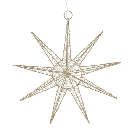 Estrela de LED para pendurar em arame Well Home com 20 luzes LED decorativas 30x7x0cm