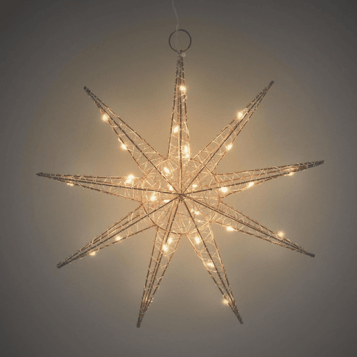 Estrela de LED para pendurar em arame Well Home com 20 luzes LED decorativas 30x7x0cm