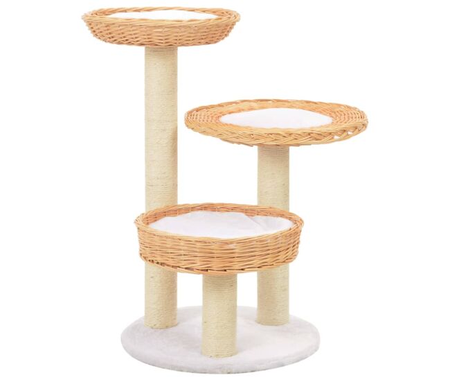 Vidaxl rascador para gatos con poste de sisal madera natural de sauce