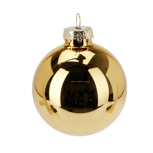 Well Home Conjunto de 12 Bolas de Natal Douradas Ø6cm - Brilhante e Fosco