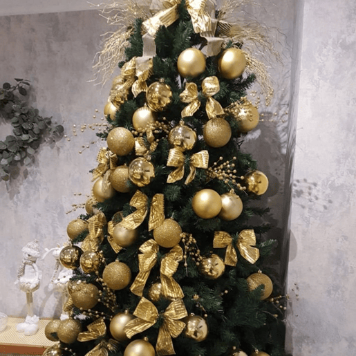 Well Home Conjunto de 12 Bolas de Natal Douradas Ø6cm - Brilhante e Fosco