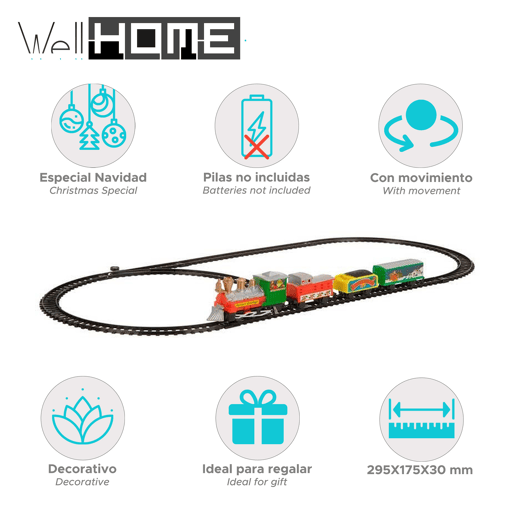 Conjunto de trem de Natal de 9 peças Well Home para decoração
