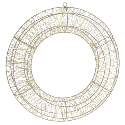 Anel de metal luminoso Well Home com 1800 micro LEDs branco quente 58x13x58cm