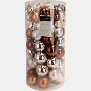 Well Home Conjunto de 100 Bolas de Natal Âmbar em Tubo PET com Diferentes Desenhos e Acabamentos