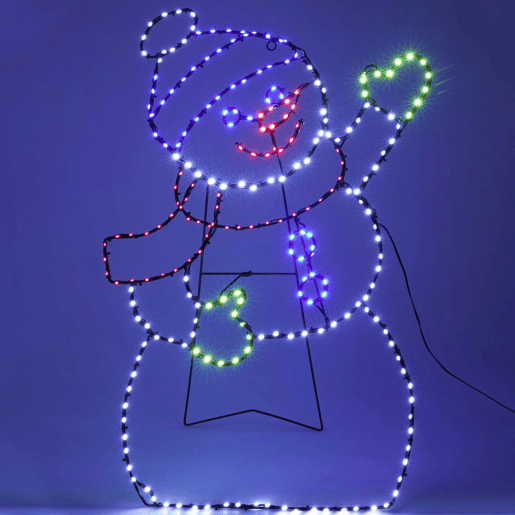 Well Home 246 LED Boneco de neve acenando com função de temporizador e várias cores 79 cm