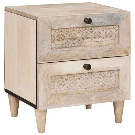Mesa De Cabeceira - Mesinha De Cabeceira com gaveta Bege 40 x 33 x 46 cm