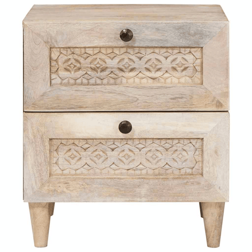 Mesa De Cabeceira - Mesinha De Cabeceira com gaveta Bege 40 x 33 x 46 cm