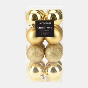 Well Home Conjunto de 20 bolas de Natal de 4 cm com acabamento fosco e brilhante em cores douradas