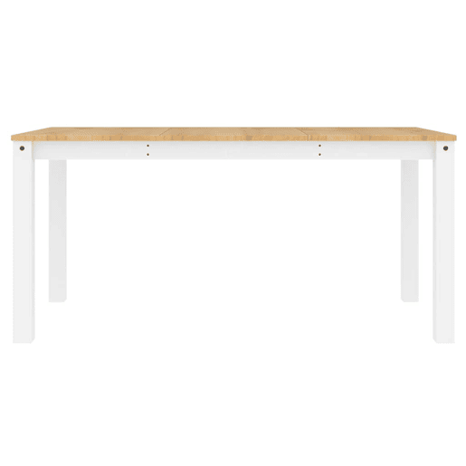 vidaXL Mesa de jantar Panama 160x80x75 cm pinho maciço branco