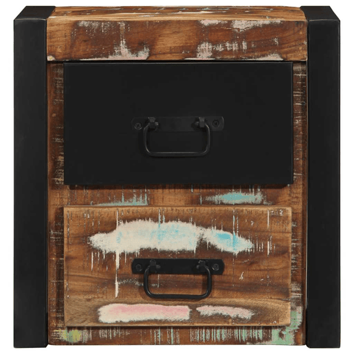 Mesa De Cabeceira - Mesinha De Cabeceira multicor 40x35x40cm madeira maciça recuperada Mesa De Cabeceira - Mesinha De Cabeceira multicor 40x35x40cm madeira maciça recuperada