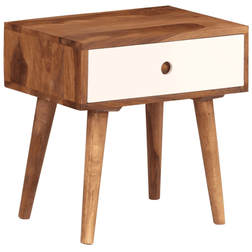 Mesa De Cabeceira - Mesinha De Cabeceira em madeira de acácia maciça 45x30x45 cm