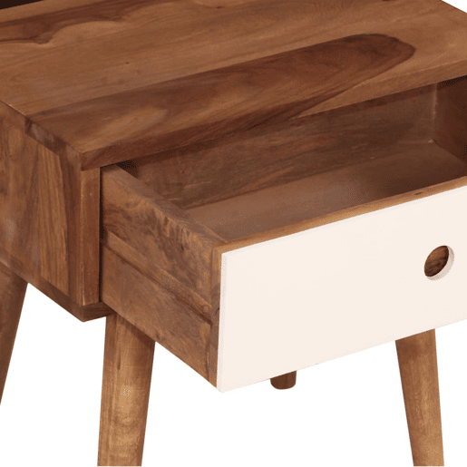 Mesa De Cabeceira - Mesinha De Cabeceira em madeira de acácia maciça 45x30x45 cm