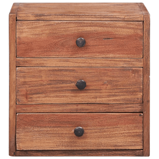 Mesa De Cabeceira Mesinha De Cabeceira - 3 gavetas 35x25x35 cm madeira de mogno maciça Mesa De Cabeceira Mesinha De Cabeceira - 3 gavetas 35x25x35 cm madeira de mogno maciça