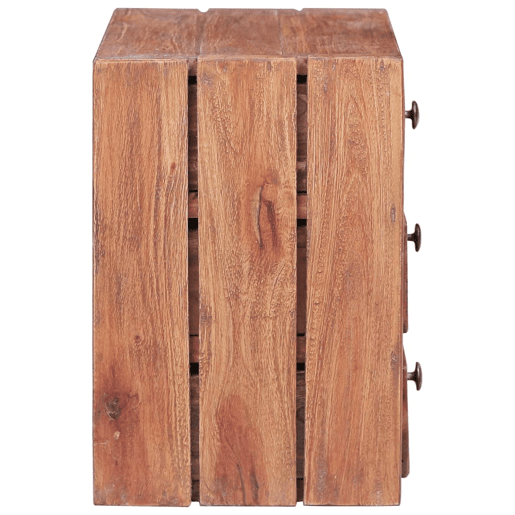 Mesa De Cabeceira Mesinha De Cabeceira - 3 gavetas 35x25x35 cm madeira de mogno maciça Mesa De Cabeceira Mesinha De Cabeceira - 3 gavetas 35x25x35 cm madeira de mogno maciça