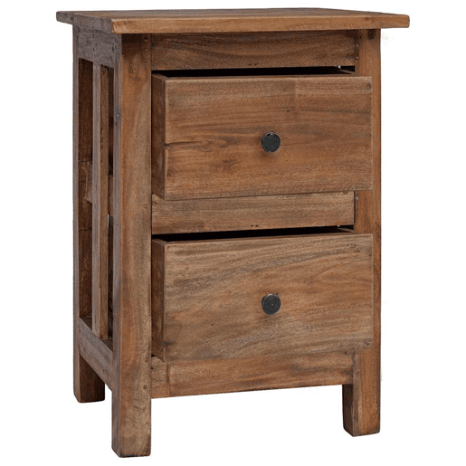 Mesa De Cabeceira - Mesinha De Cabeceira em madeira de mogno maciça 40x30x51 cm