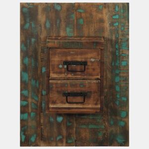 Mesa De Cabeceira - Mesinha De Cabeceira multicor 60x32x80cm madeira maciça recuperada