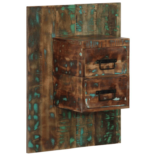 Mesa De Cabeceira - Mesinha De Cabeceira multicor 60x32x80cm madeira maciça recuperada