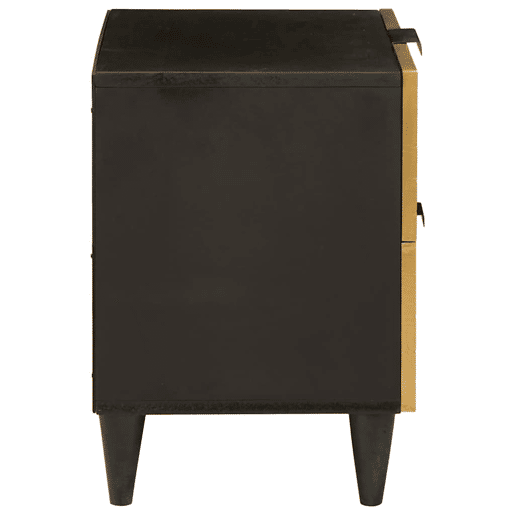 Lote de 2 Mesa De Cabeceira Mesinha De Cabeceira - Preto e Ouro 40 x 33.5 x 46 cm