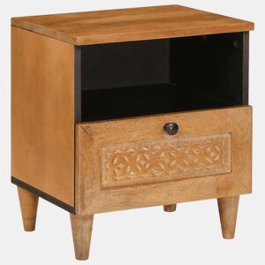 Mesa De Cabeceira - Mesinha De Cabeceira com gaveta Castanho-claro 40 x 33 x 46 cm
