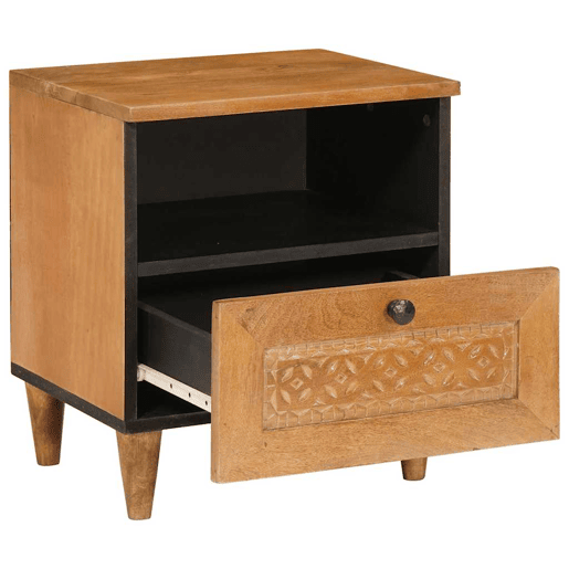 Mesa De Cabeceira - Mesinha De Cabeceira com gaveta Castanho-claro 40 x 33 x 46 cm