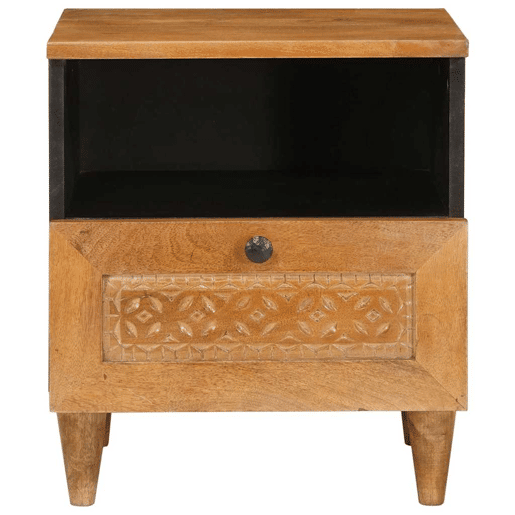 Mesa De Cabeceira - Mesinha De Cabeceira com gaveta Castanho-claro 40 x 33 x 46 cm
