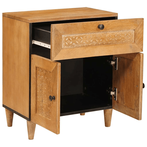 Mesa De Cabeceira - Mesinha De Cabeceira com gaveta Castanho-claro 50 x 33 x 60 cm