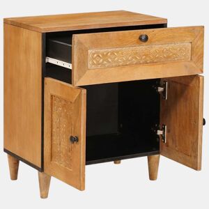 Mesa De Cabeceira - Mesinha De Cabeceira com gaveta Castanho-claro 50 x 33 x 60 cm